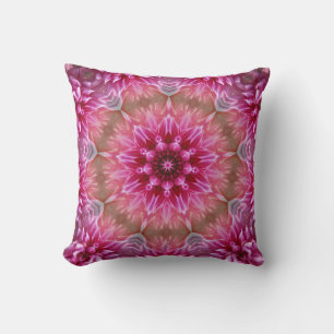 Pink Blooming flowers Throw Pillow
