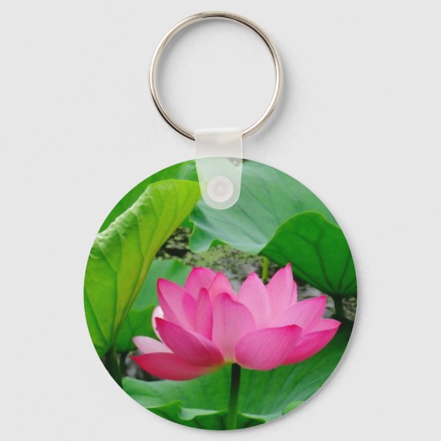 Pink Blooming Lily in the Spring Keychain (Front)