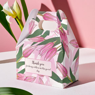 Pink Blooming Lily Thank you / Welcome Favour Box