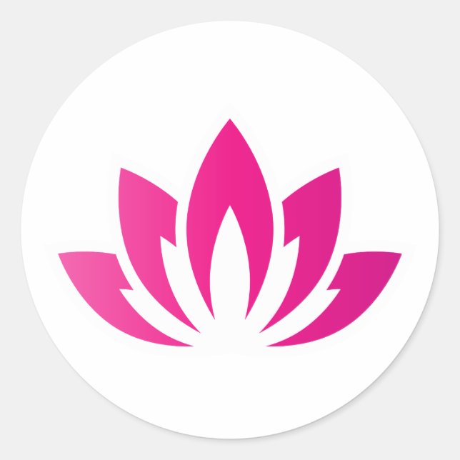 Pink Blooming Lotus Flower symbol Classic Round Sticker (Front)