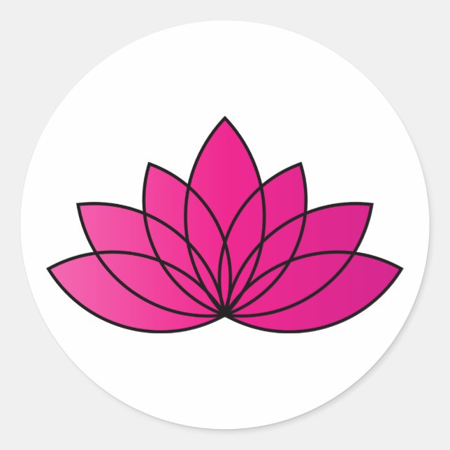 Pink Blooming Lotus Flower symbol Classic Round Sticker (Front)