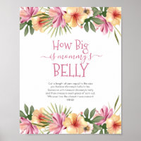 Pink Blooms Floral How Big is Mommy's Belly Game