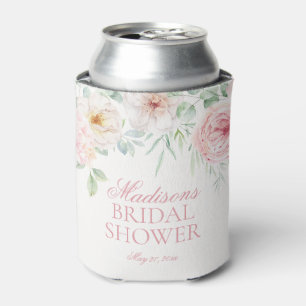 Pink Blooms Floral Hydrangeas Bridal Shower Favour Can Cooler