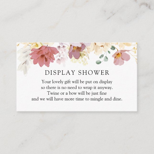Pink Blooms Shower Enclosure Card (Front)