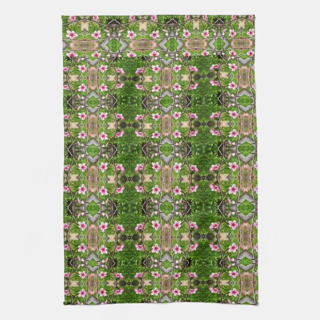 Pink Blossom Abstract Art, Kitchen Towel (Vertical)
