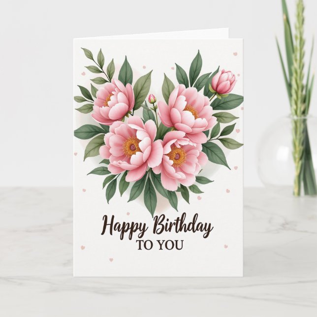 Pink Blossom Birthday Card (Front)