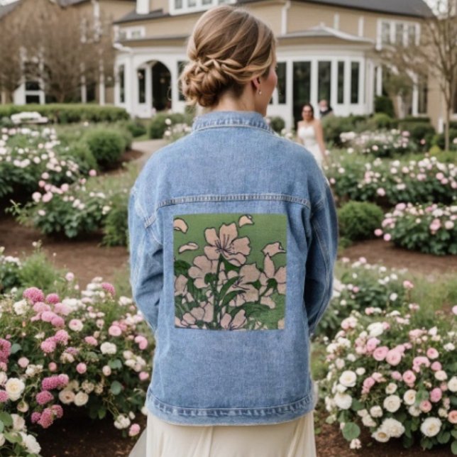 Pink Blossom Cascade Denim Jacket (Creator Uploaded)
