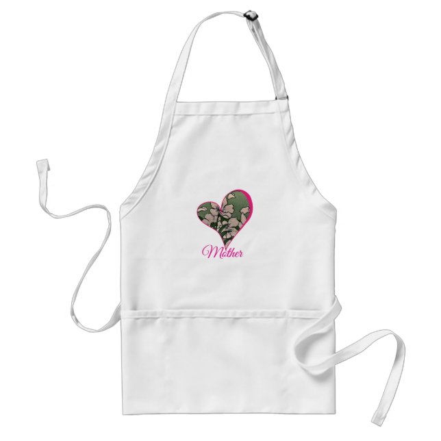Pink Blossom Green  Apron (Front)