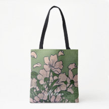 Pink Blossom Green Tote