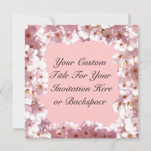 Pink Blossom Invitations Personalized RSVP Cards