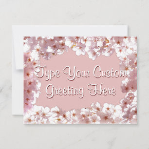 Pink Blossom Invitations Personalized RSVP Cards