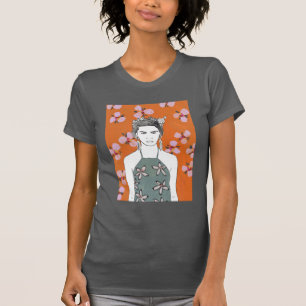 Pink Blossom Lady - Orange T-Shirt