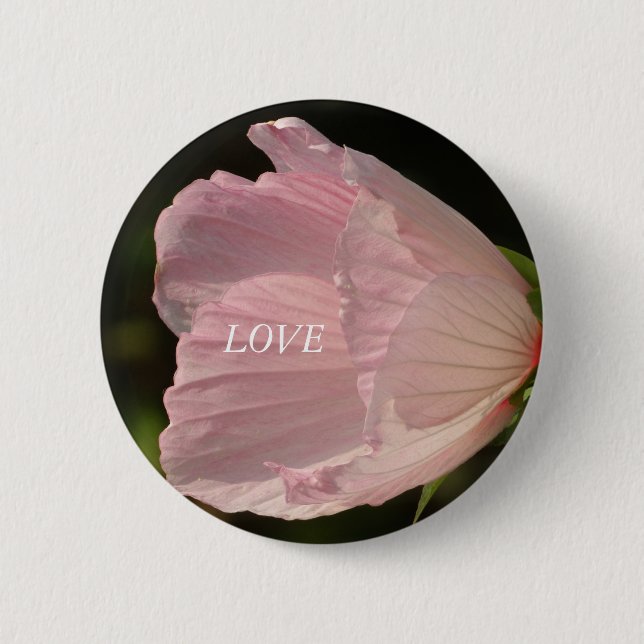 Pink Blossom LOVE Photo Round Badge (Devant)