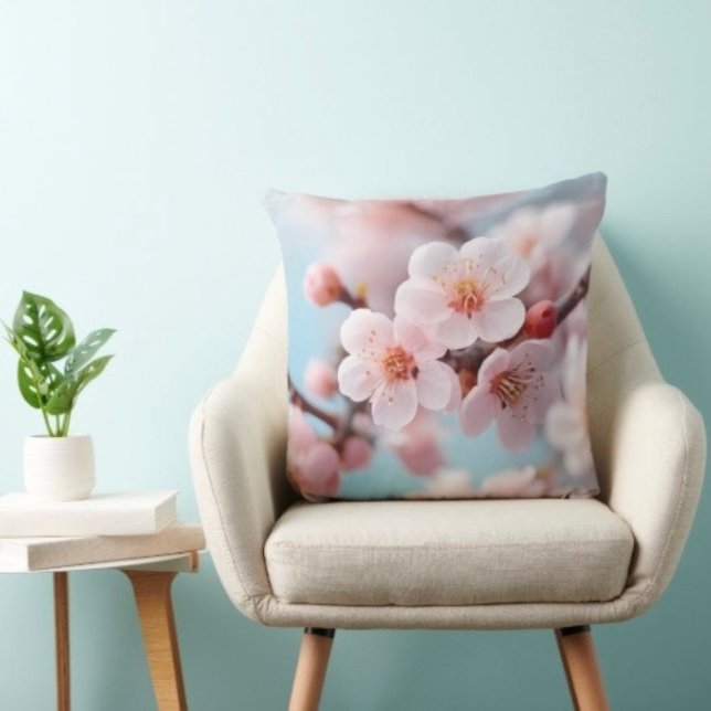 Pink Blossom Magic Throw Pillow (Creator Uploaded)