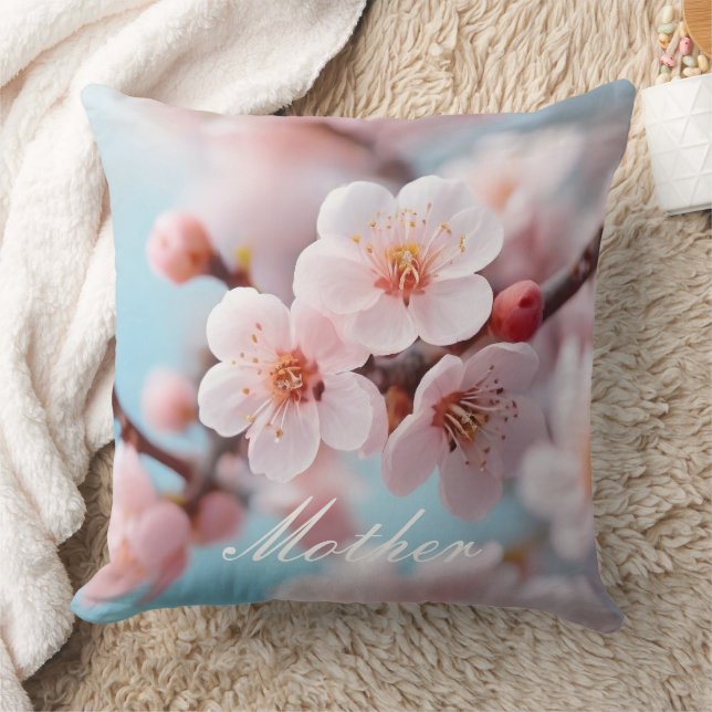 Pink Blossom Magic Throw Pillow (Blanket)
