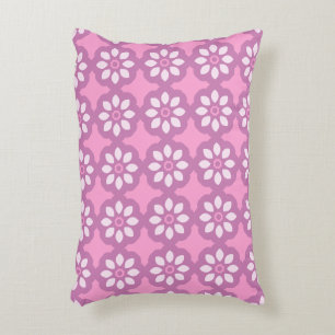 Pink Blossom Retro Accent Pillow