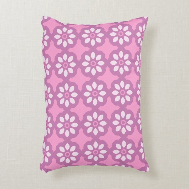 Pink Blossom Retro  Accent Pillow (Front(Vertical))
