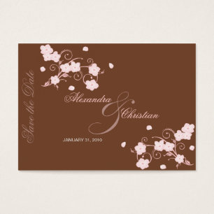 Pink Blossom Save The Date Wedding MiniCard