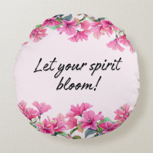 Pink Blossom Spirit Round Pillow