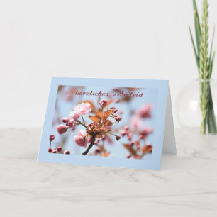 pink blossom sympathy card german