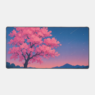 Pink Blossom Tree at Twilight Desk Mat