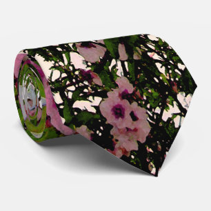 Pink Blossom Tree Water Colour, Tie