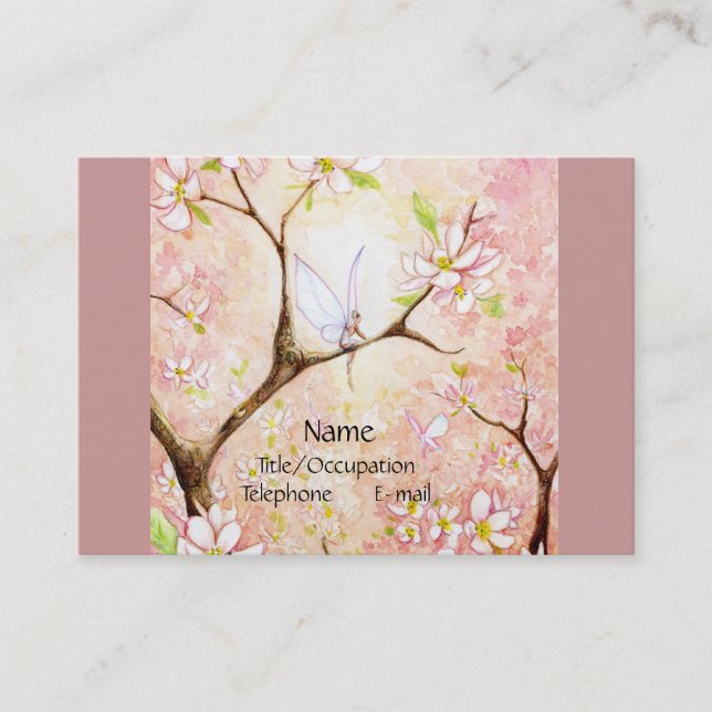 Pink Blossom View Business Card (Front)