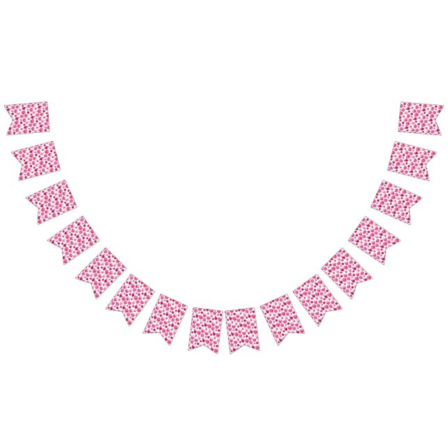 Pink Blossom Watercolor Floral Bunting Flags (All)