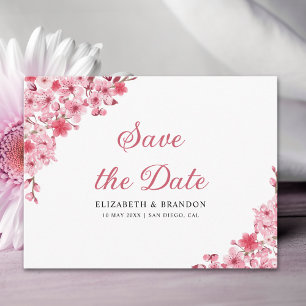 Pink Blossom Wedding – Elegant Sakura Flowers Postcard