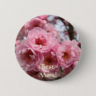 Pink Blossoms buttons Best Mom! Mother's Day