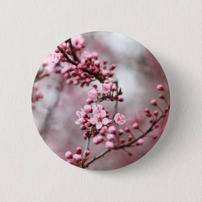 Pink Blossoms in Spring Photo 2 Inch Round Button (Front)