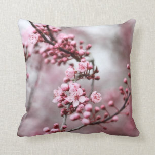 Pink Blossoms in Spring Photo Throw Pillow