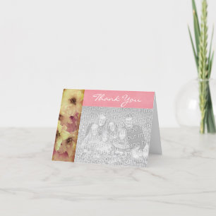 Pink Blossoms Personalized Thank You Photo Card