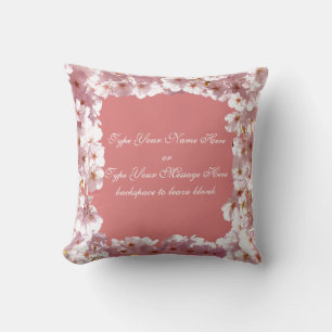 Pink Blossoms Pillow Personalized Flower Pillow