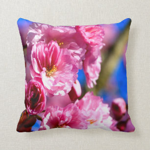 Pink Blossoms Throw Pillow