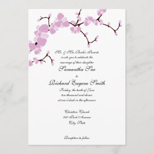 Pink Blossoms Wedding Invitation