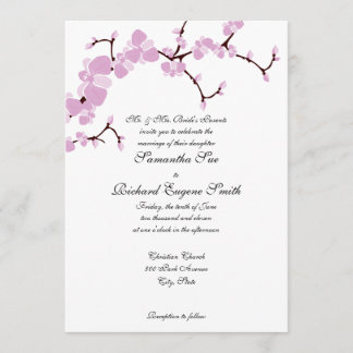 Pink Blossoms Wedding Invitation