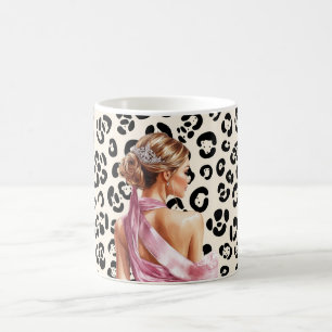 Pink Blouse Dress Blonde Female  Coffee Mug