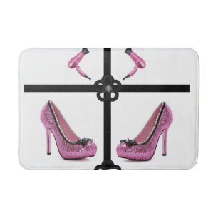 pink blowdryer bathroom bathmat