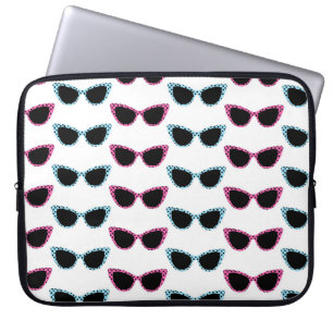 PINK & BLUE 50'S STYLE CATS EYE SUNGLASSES LAPTOP SLEEVE