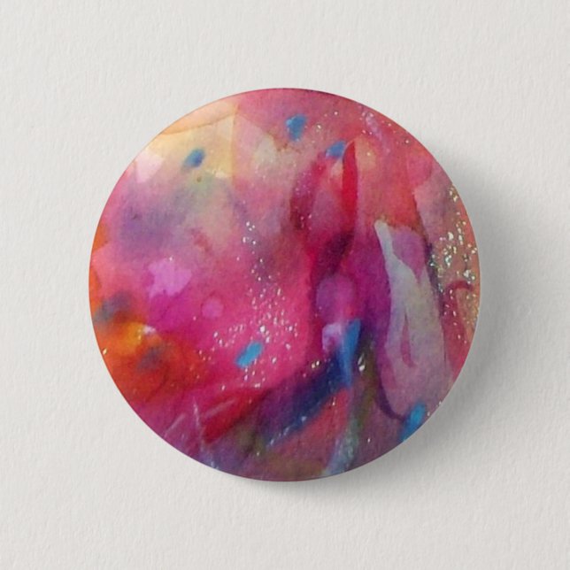 PINK BLUE ABSTRACT 2 INCH ROUND BUTTON (Front)