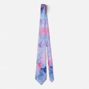 Pink Blue Abstract Brush Strokes Design Tie