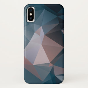 Pink Blue Abstract Pyramid Pattern iPhone X Case