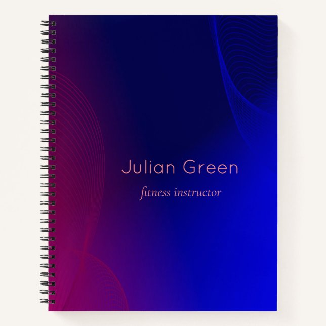 Pink blue abstract shapes notebook (Front)