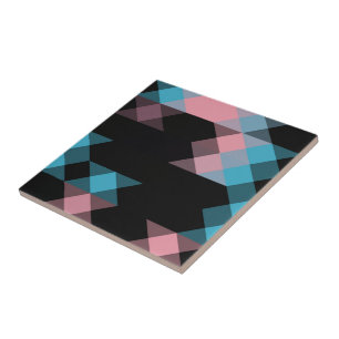 pink blue and black geometric tile