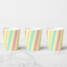 Pink, blue and brown stripes on yellow