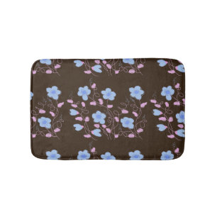 Pink Blue And Chocolate Brown Bath Mat
