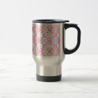 Pink blue and green kaleidoscope pattern