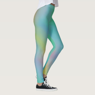 Pink Blue and Green Marble Clouds Leggings