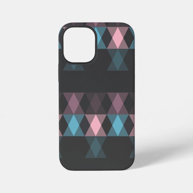 pink blue and grey geometric iPhone case (Back)